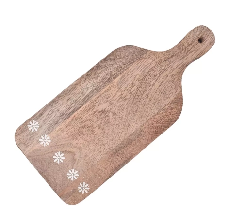 60201Wooden Chopping Board Handle and Floral Border (3)