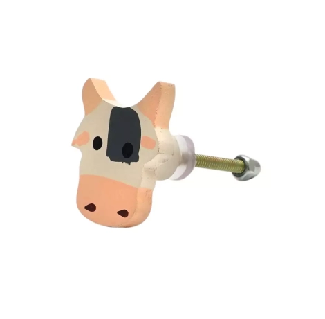 60277Multicolor Wooden Cow Face Dresser Knobs (3)